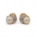 1 Paar Ohrringe Ohrstecker mit Perlen und Diamanten in 14 Kt. 585 Gold