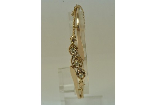 Armreif mit Diamanten Jugendstil antik aus 14 Kt 585 er Gold Armband fein