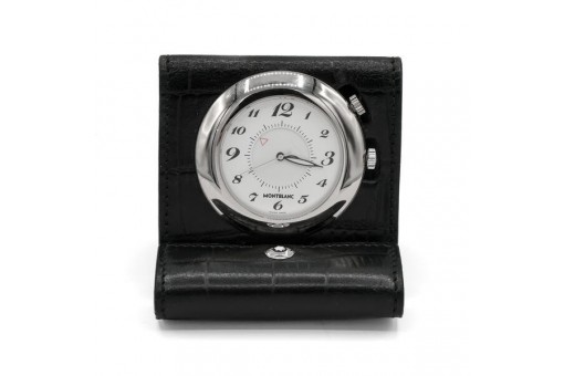 Reisewecker Travel Alarm Clock MONTBLANC Ref. 7056 im Lederetui wie neu