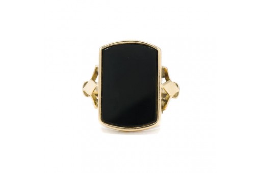 Ring Herrenring mit Onyx Siegelring in 18 Kt. 750 Gelbgold Gr. 59 Sammlerstück