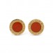 1 Paar BULGARI Manschettenknöpfe mit Koralle in 18 Kt. 750 Gold Coral Cufflinks