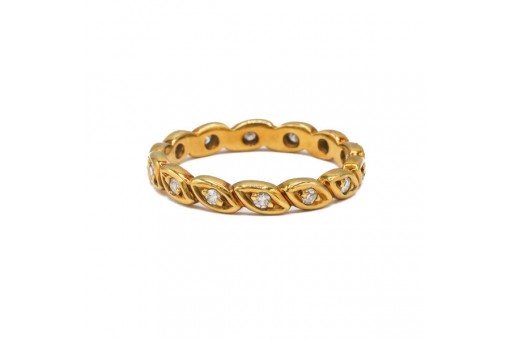 Ring mit Brillanten 0,20 ct Memoryring in 750 18 kt Gelbgold 