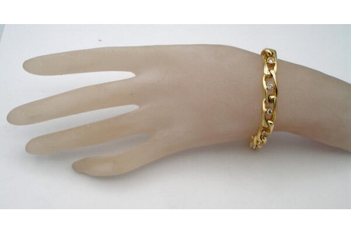 Armband Panzerarmband mit 14 Brillanten 1,4 ct in 18 Kt. 750 Gold 20 cm