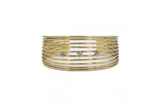 Armreif mit 3 Brillanten Diamanten 0,18 ct in 14 Kt. 585 Gold bangle top!