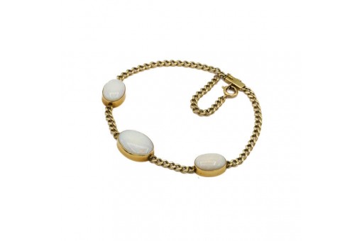 Armband Bracelet mit Opal Opale in 585 14 kt. Gelbgold Milchopal Länge 21 cm