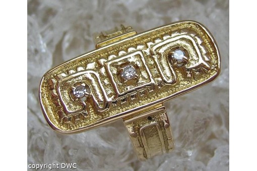 Ring mit Diamant Diamanten Brillanten 18 Kt 750 Gold antik 56 Sammlerstück