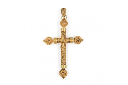 Anhänger Kreuz filigrane Arbeit in 8 Kt. 333 Gold antik Sammlerstück