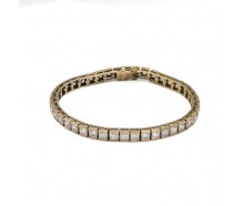 Armband mit 42 Kristallen in 8 Kt. 333 Gelbgold Länge 19 cm
