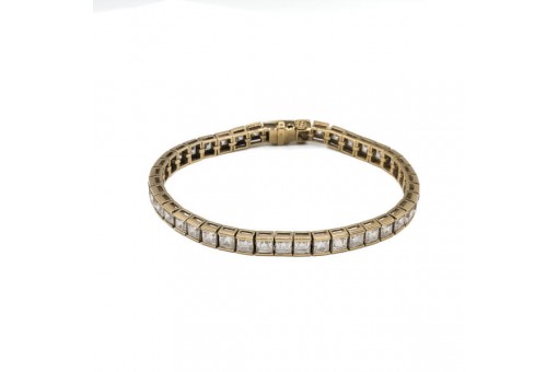 Armband mit 42 Kristallen in 8 Kt. 333 Gelbgold Länge 19 cm