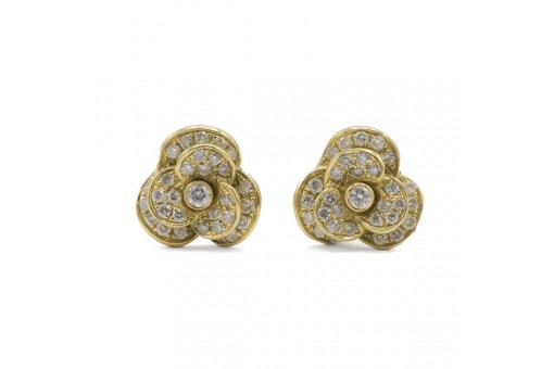 1 Paar Ohrstecker mit Brillanten 0,66 ct. in 18 Kt. 750 Gelbgold earrings