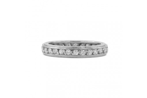 Ring Memoryring mit 28 Brillanten 0,84 ct. in 14 Kt. 585 Wei&szlig;gold Gr. 57,5