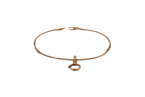 Alte Taschenuhrkette Goldmagnet L&auml;nge 46 cm pocket watch chain silver antik