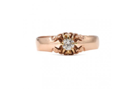 Ring Diamant Brillant Solit&auml;r 0,25 ct in 585 14 kt Rose Gold Sammlerst&uuml;ck Gr.66