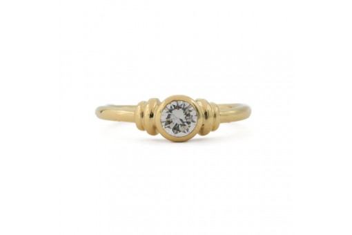 Ring mit Brillantsolit&auml;r 0,40 ct. in 18 Kt. 750 Gelbgold Gr. 52