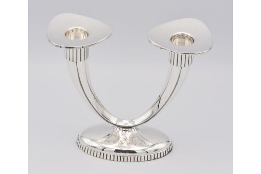 Kerzenleuchter Kandelaber 2 flammig in 925 Silber candlestick silver top!