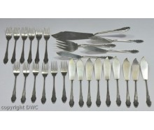 Fisch Ess Speise Besteck 26 Teile LSF aus 800 er Silber Tafel 