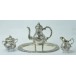 Prunk Mocca service in aus 800 er Silber 4 teilig mit Tablett antik