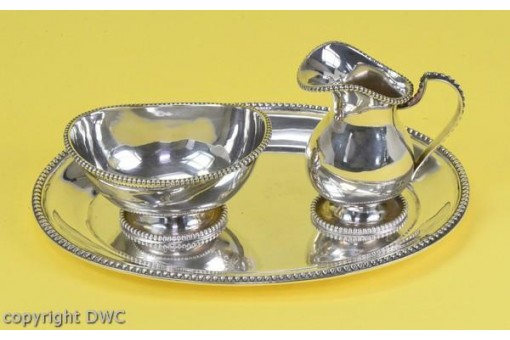 Service in aus 835 er Silber mit Tablett Milch Zucker Sahne Giesser Schale