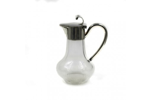 Milchk&auml;nnchen Sahnegie&szlig;er Kristall Montur in 800 er Silber milk jug silver.