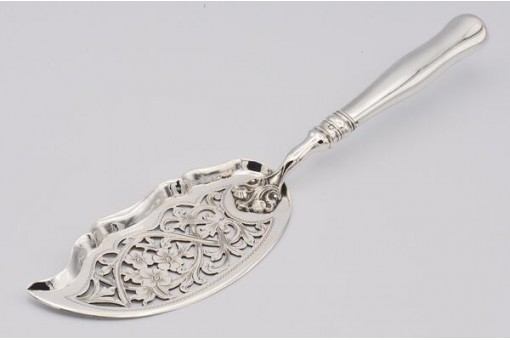 Fischvorleger Messer &Ouml;sterreich Ungarn 800 Silber antik durchbrochene Arbeit.