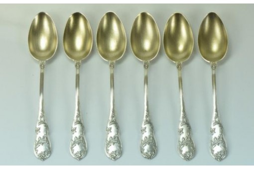 6 Kaffeel&ouml;ffel Mokkal&ouml;ffel Moccal&ouml;ffel aus 800 Silber silver Norden.