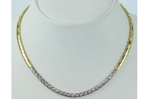Collier mit Diamanten Brillanten 18 Kt 750 Gold Hals Kette edel!