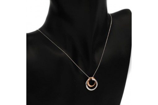 Kette mit Anh&auml;nger bicolor in 375 Gold L&auml;nge 45 cm