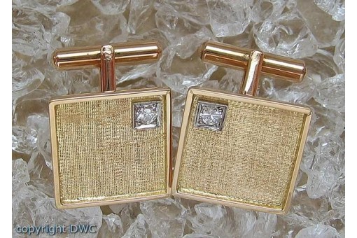 Manschetten Halter Kn&ouml;pfe Sakko mit Diamanten Brillanten 18 Kt 750 er Gold 