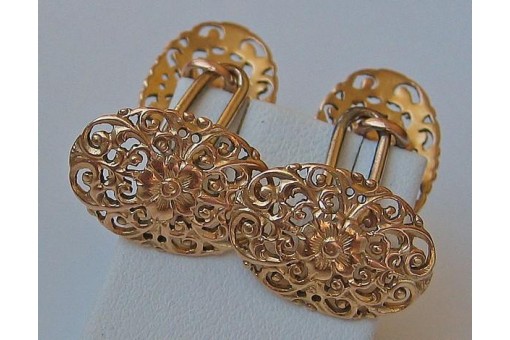 Manschetten kn&ouml;pfe in 14 Kt 585 Gold cufflinks antik Herren 