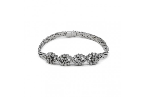 Armband mit 68 Brillanten 2,15 ct in 18 Kt 750 Wei&szlig;gold 19,2 cm