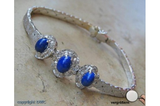Armband mit Lapis Lazuli Brillanten Brillant Diamant 750 er Gold 18 cm top