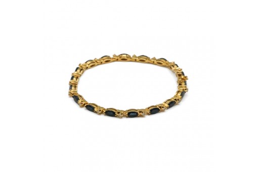Armband mit Safiren und Brillanten Diamanten in 18 Kt 750 Gold 17,5 cm