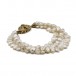 Armband mit Perlen 3 reihig und 38 Diamanten in 18 Kt 750 Gold 21,5 cm