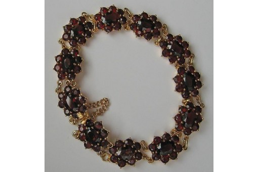 Armband mit Granat Granate aus 8 kt 333 er Gold L&auml;nge 16 cm antik