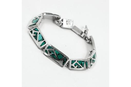 T&uuml;rkisarmband Armband mit T&uuml;rkis aus in 925 Silber Brecelet Silver L&auml;nge 18 cm