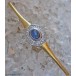 Anstecken Nadel Pin Brosche mit Saphir Safire Diamant 18 Kt 750 Gold Brillant 