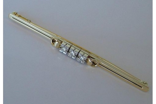 Ansteck Nadel Brosche  mit Diamanten Brillanten in 18 Kt  750 er Gold 