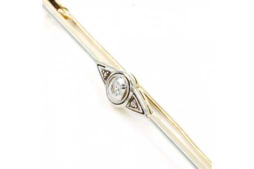 Brosche Ansteck nadel mit Altschliff Diamanten in aus 14 Kt. 585 Gold Edel