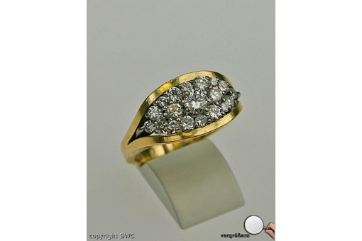 Ring mit Brillanten Brillant Diamanten Diamantring in 14 Kt 585 er Gold 51 