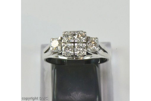 Ring mit Brillanten Diamanten in aus 18 Kt 750 er Gold Gr&ouml;sse 63 Edel!