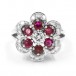 Ring mit Rubinen Brillanten Diamanten 1,6 ct in 18 Kt. 750 Gold 50 Edel