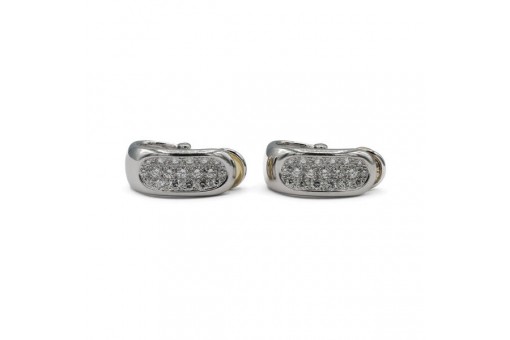 1 Paar Ohrringe Ohrclips mit 38 Brillanten 1,20 ct. in 18 Kt. 750 Wei&szlig;gold