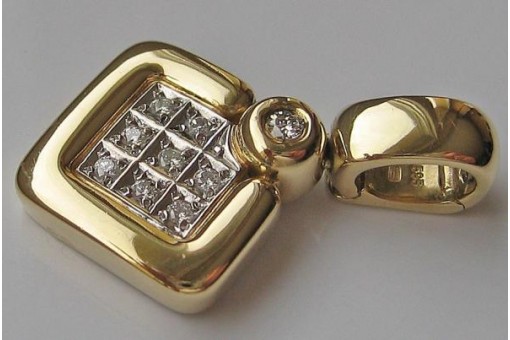 Anh&auml;nger mit Brillanten Diamanten aus 585 14 Kt Gold Edel