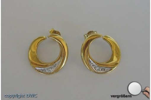 Ohrstecker Ohrringe Stecker 333 Gold mit Kristall Kristalle Creolen