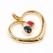 Anhänger Herz mit Rubin Safir Saphir in 18 Kt 750 er Gold Edel