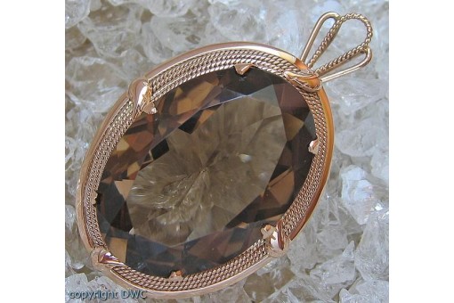 Rauchtopasanh&auml;nger Anh&auml;nger mit Rauchtopas Topas 585 Gold Antik 
