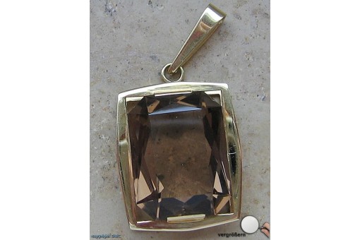 Anh&auml;nger mit Rauchtopas Topas Topasen in 14 Kt 585 er Gold Topase Edel!
