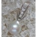 Anhänger mit Tahitiperle in aus 14 Kt 585 Weiß gold Diamanten Brillant Perlen 