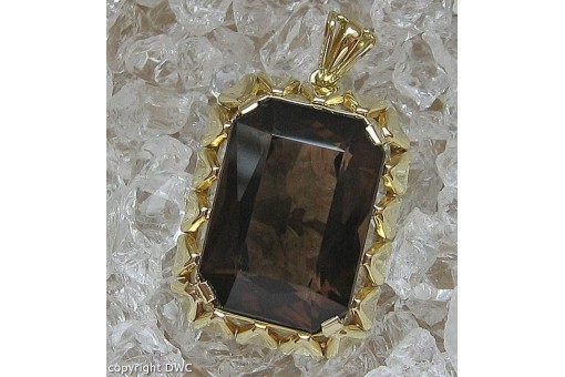 Anh&auml;nger mit Rauchtopas in 14 Kt. 585 Gold Anhaenger Topas Topase 