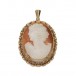 Anhänger mit Muschelgemme Dame Kamee in 14 Kt. 585 Gold